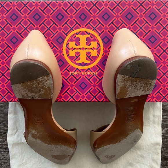 Tory Burch Vic Flat Sz7.5 Clay Beige/Beige Pink - Picture 8 of 8